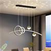 Lanekd Dimmerabile LED Lampadario a Sospensione Soggiorno Soffitto Lampada a Sospensione 100CM Modern Anello Lampadario Tavolo da Pranzo Lampada per Cucina Ufficio Camera da Letto Lampadari (L100CM, Nero)