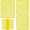 SaRani Set Tappeti Lavello 4 Pezzi Salva Lavandino Parabordo Scolapiatti Colorati Gomma (Giallo)
