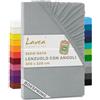 Lavea® Lenzuolo con Angoli King Size 200x220 cm - 100% Cotone Morbido e Traspirante - per Materassi alti fino a 35 cm - con Elastico in Jersey - Argento