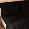 PETTI Artigiani Italiani - Set Lenzuola Cotone Piazza e Mezza Francese 4 Pezzi, Completo Letto con Lenzuolo Sopra, Lenzuolo Sotto con Angoli Elasticizzati e 2 Federe Lenzuola Nero