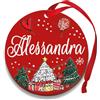Corredino Neonato Pallina di Natale Personalizzata con Nome, Decorazione Natalizia 100% Italiana, Rosso, 10 cm (Rosso, Alessandra)