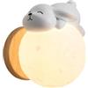 Generico Lampada luna applique da parete LED moderna creativa per cameretta bambini e camera da letto, luce da parete interno con design nordico dimmerabile (Rabbit)