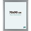 yd. Your Decoration - Cornice 70x90 cm - Argento Opaco - Decorativa Parete in Legno con Vetro in acryl - Antiriflesso - 70x90 Cornice - Como
