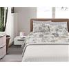IlGruppone Completo Letto in Cotone Di Flanella Calda e Morbida Anti Pilling - Set Lenzuola Flanellato 3 Misure parure con Federe - Singolo - Riga Rosa (Singolo, Roses Gray)
