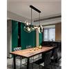 HWSY Moderno LED Glass Ball G9 Lampadario Nordic Restaurant Tavolo da pranzo Lampadario Cucina Studio Decorazione della casa Lampade di illuminazione LED 5 Light Glass Ball Lampada a sospensione Lampadario