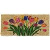 Casatessile Zerbino Mini in Cocco cm 23X53 Duplo Tappetino per Scalino Ingresso, Antiscivolo - Dis. Tulipani