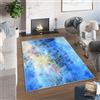 TAPISO Toscana Tappeto Soggiorno Antiscivolo Lavabile Pelo Corto Stampato Design Moderno Elegante Motivo Astratto Rete Neon Multicolore Blu Neon Oro Salotto Sala Camera 80 x 150 cm