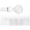 Generico GD LOVES YOUR HOME Bastone per tende estensibile, 70-120 cm, 120-210 cm o 160x310 cm, con sfera di cristallo, stile Shabby Chic (Bianco, 70-120cm)