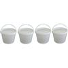 Silplast Secchio con coperchio bianco, 4 x 3 litri, impilabile, per latte/scorte, secchio per miele in plastica adatta al contatto con alimenti secchio a norma alimentare per farina secchio per acqua 4 pezzi
