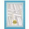 Wallazz Cornice Portafoto in Legno Pregiato - Made in Italy - Vetro Sintetico Infrangibile Crilex - Disponibile in Diverse Varianti - Design Italiano e Qualità Artigianale, 10x15cm Azzurro/Bianco