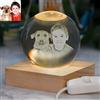 Angry Egg Boy Portafoto decorativo a sfera di cristallo con foto personalizzata, regalo di Natale/compleanno/festa della mamma, portafoto decorativo con luci