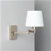 LEDKIA LIGHTING - Applique da Parete Snodabile Ugani | Compatibile con Lampadine E27 fino a 40W | Versatile per Interni | Design in Alluminio e Tessuto, Bianco