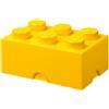 Room Copenhagen LEGO Storage Brick 6 Knobs Yellow,Scatola Portaoggetti Impilabile da 8,47 l - Prodotto LEGO, Contenitore in Plastica con Coperchio, Organizer per Scrivania e Stanza, Porta Giochi