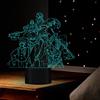 Jilijia The Seven Deadly Sins, luce notturna 3D a 7 colori che cambia gradualmente con tocco e interruttore a distanza, lampada da tavolo a LED USB, per Natale, Ringraziamento, regali di compleanno