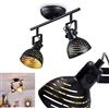 hofstein Plafoniera Osina, plafoniera moderna in metallo di colore nero/oro con faretti regolabili, lampada dal design retro/vintage con effetto luce, 2 luci, 2 x E14, senza lampadina/e