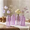 levandeo Set di 4 vasi viola, altezza 13 cm, in vetro pastello, decorazione da tavolo, per la primavera, vaso decorativo in vetro