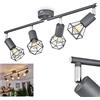 hofstein Lampada a soffitto Baripada dal design industriale in metallo color antracite/cromo, lampada moderna con paralumi regolabili in ottica reticolare ed effetto luce, 4 luci, E14, senza lampadina/e