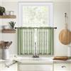 Devola - Tendine a pannello in lino, stile moderno, per cucina, semitrasparenti, set da 2, per piccole finestre, tenda da bistrò, altezza x larghezza 78 x 63,5 cm, verde, 2 pezzi