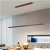 Yuelux Lampada a Sospensione LED in Legno Dimmerabile e Regolabile - Controllo Remoto con 3 Temperature Colore (3000K-6000K) per Cucina, Soggiorno e Sala da Pranzo (Noce, 80cm)