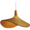 FUMIMID Lampadario in Bambù Lampada A Sospensione A Cappello Paralume in Vimini Rattan Intrecciato A Mano Retro Sala Da Pranzo Soggiorno Camera Da Letto Ristorante Hotel Bar Ufficio Illuminazione,50cm