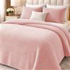 Clara Home Milano Clara Home Trapuntino Matrimoniale Primaverile, Copriletto Mezza Stagione in Velluto a Costine, Trapunta Leggera Tinta Unita, Coperta Letto Morbida Elegante Made in Italy, Cipria