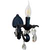 vetrinein rete Vetrineinrete® Applique candelabro con pendenti a gocce di cristallo in acrilico stile retrò attacco E14 nero
