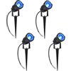 CLICLED Faretto da Giardino con Picchetto 5w Luce Blu Nero Orientabile per Esterno con Cavo IP65 (4)