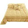 PETTI Artigiani Italiani - Trapunta in Morbido e Caldo Velluto 350 g/m², Piumone Singolo, Double Face, Trapunta Singola: 160x260 cm, Oro, 100% Made in Italy