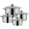 WMF Plus Pentole 4 Pezzi, Acciaio Inossidabile, 20 cm