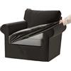 KYJSW Copridivano in Velluto 1/2/3/4 Posti, Copridivani Ektorp Elasticizzato Antiscivolo con Fodera Separata per Schienale E Federa per Cuscino (Grigio Scuro,Grande 1 Posto 3 PCS)