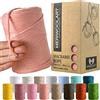 MeriWoolArt Corda Macramè Rosa Chiaro 3mm 200m - Fil di Cotone Colorato - Spago Macrame di Corda Singola - Filato Morbido Macramè Cotone Riciclato Oeko-Tex - Macramè Arredamento per Casa Boho