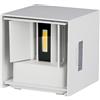 V-TAC VT-759 Lampada LED da Muro Quadrata Doppio LED COB 6W Colore Bianco Satinato Fascio Luminoso Regolabile 4000K IP65