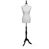 The Shopfitting Shop Deluxe - Manichino da sarta donna, Bianco/treppiede nero in legno, Taglia 14 (EU 40/42)