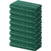Mordimy Strofinacci da cucina in spugna 100% cotone, super morbidi e assorbenti, per asciugare, design a quadri, 40,6 x 66 cm, 8 pezzi, verde scuro