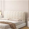 AYUOEODM Copri Testiera Letto Matrimoniale/Singolo/Una Piazza E Mezza Imbottito Tessuto,Elastica Copertura Per Testiera Per Letto Ferro Battuto/Legno/Pelle Fodera Velluto Protezione ( Color : Beige White , Siz