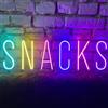 Ulalaza Insegna a LED Snack Insegne al neon Alimenti Luci a LED Negozio Lampade decorative per popcorn Pizza Hamburger Tacos Luce decorativa Luminosità USB regolabile