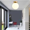Mengjay Moderno Apparecchio da soffitto, apparecchio da soffitto in vetro E27, Lampadario Soffitto Lampada Soffitto Industriale Plafoniera，per studio, corridoio, guardaroba（15x18cm）