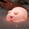 CrazySign CrzaySign - Lampada da notte a LED a forma di maiale, decorazione Kawaii, per bambini e bambine, 3 livelli, dimmerabile, ricaricabile tramite USB, dai 3 anni agli adulti (maiale)