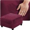 QOEUIUJ Fodera for Sgabello in Velluto, Copri Pouf Quadrato 50x50 80x80 40x40 60x60 100x100 90x90 110x110 Copertura Poggiapiedi Elastico, Protettiva for Ottomana(Borgogna,40x40cm)