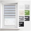 Estika Tenda a rullo giorno e notte senza forare - 50 x 220 cm - Grigio - per interni, tessuto a doppio strato, semi-trasparente, fissaggio a morsetto (Klemmfix), protezione solare