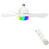 Luyaim Moderno Bianco 42CM RGB Lampadario Ventilatore Con Telecomando LED - 3 Velocità Motore DC 20W, Dimmabile Plafoniera Con Ventilatore Per Cameretta Ristorante Bambino