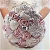 Fouriding Bouquet da Sposa di Lusso Nozza Fiori di Rosa Spilla Strass Diamante Perlato Fiori Artificial Forniture di Nozze Decor