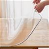 DSWZLQDXB Protezione per Tavolo Plastificata Rettangolare PVC,Tovaglia trasparente Lavabili,Copri Tavolo Impermeabile,Copertura Scrivania Resistente Calore,Pellicola Antimacchia Per Cucina (1mm,70x110cm)