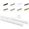 MDEKOR Bastone Per Tende 140 cm, Doppio, Bianco, Montato A Parete