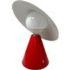VR VETRINEINRETE Vetrineinrete® Lampada da tavolo decorativa con paralume a cappello orientabile stile contemporaneo lume da comodino E27 (Rosso)