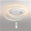 VanMe 54W dimmable LED plafoniera con telecomando moderna lampada da soffitto a spirale a LED design semplice ghirlanda in metallo acrilico ristorante soggiorno camera da letto patio lampadario Φ60cm,Bianca
