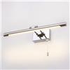 Jadssox Barra Luminosa cromata per Trucco Lampada da Specchio lineare a LED per Bagno Luci Anteriori a Specchio Regolabili Sconce da Parete per Trucco con Interruttore a Catena Lampade per armadietto
