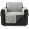 INTRECCI Copripoltrona Trapuntato | Antimacchia, Bicolore, Reversibile | Colore: Grigio Chiaro/Grigio Scuro