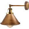 LEDSone Lampada da parete rustica vintage industriale moderna con montatura in rame spazzolato