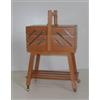D.I.D Cestino cucito in legno color noce 72-4 - Porta Lavoro di cucito a 3 piani SU RUOTE